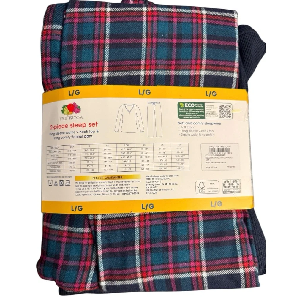 NWT Fruit of the Loom Women’s beyondsoft 2-piece Sleep Set - Size L - Picture 7 of 8